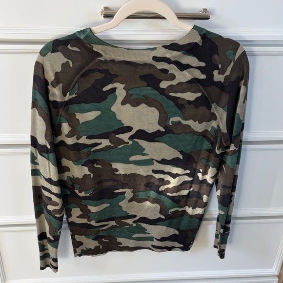 J. Crew Camo Long Sleeve Top - Green, Brown, Tan - Picture 2 of 4